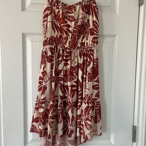 Windsor Red and Cream Leaf Print Dress